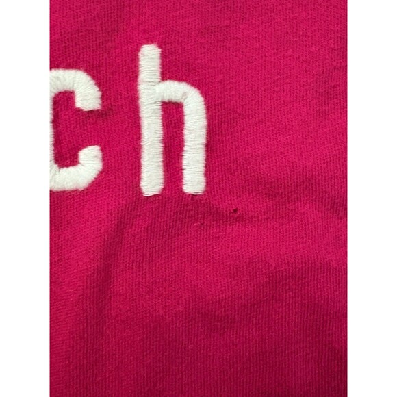 Abercrombie Kids Pink Embroidered Lettering T-Shirt Size XL Preppy Cute Casual - Picture 2 of 7